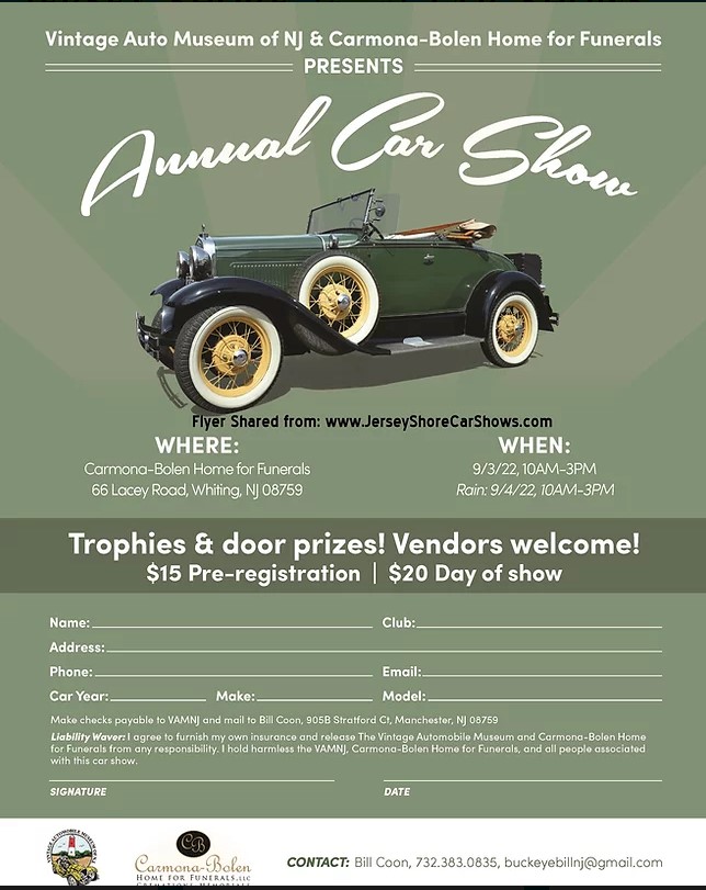 Carmona Bolen Car Show Ocean County Tourism