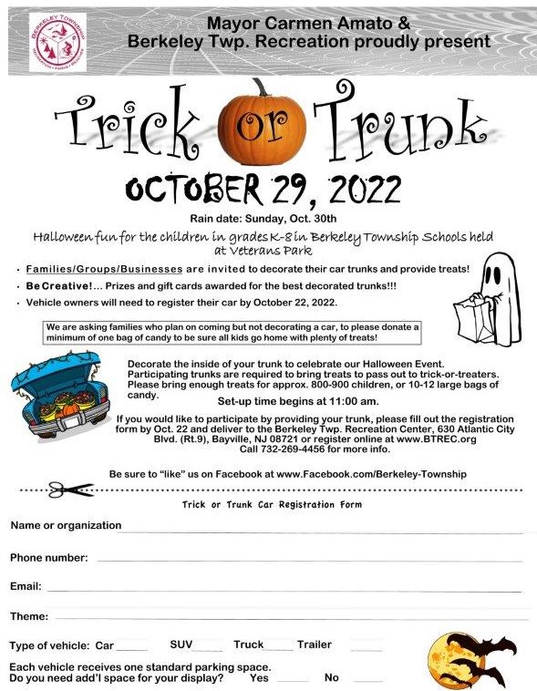 Trick or Trunk Berkeley Township Ocean County Tourism