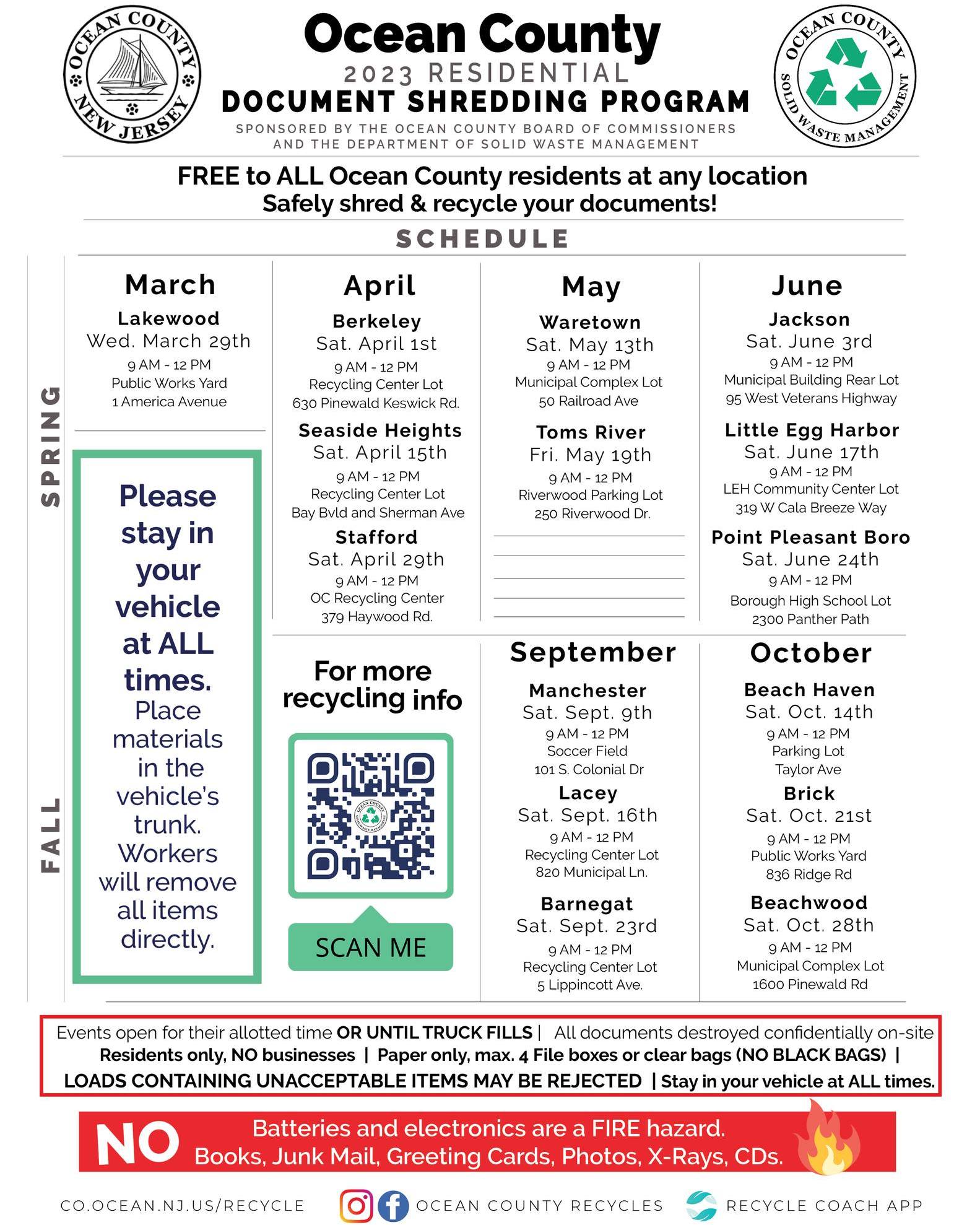 Ocean County Residential Document Shredding Program Ocean County Tourism