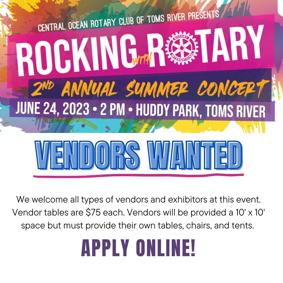 Vendors Wanted for Rocking with Rotary 2nd Annual Summer Concert