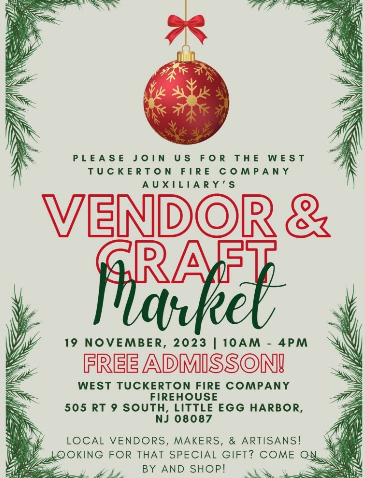 Vendor & Craft Market - West Tuckerton Fire Co. - Ocean County Tourism