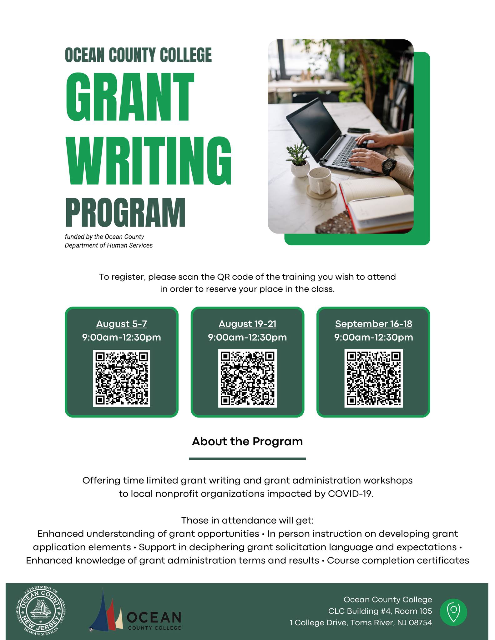 Ocean County College grant writing training! Ocean County Tourism