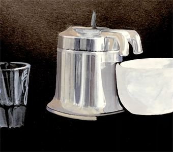 painting of metal and ceramic object
