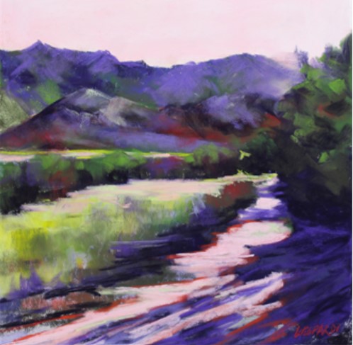 PASTEL PAINTING OF MOUNTAINS