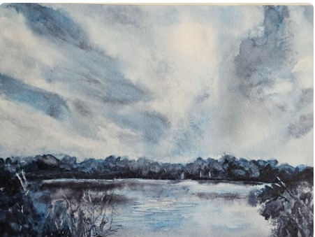 painting of lake