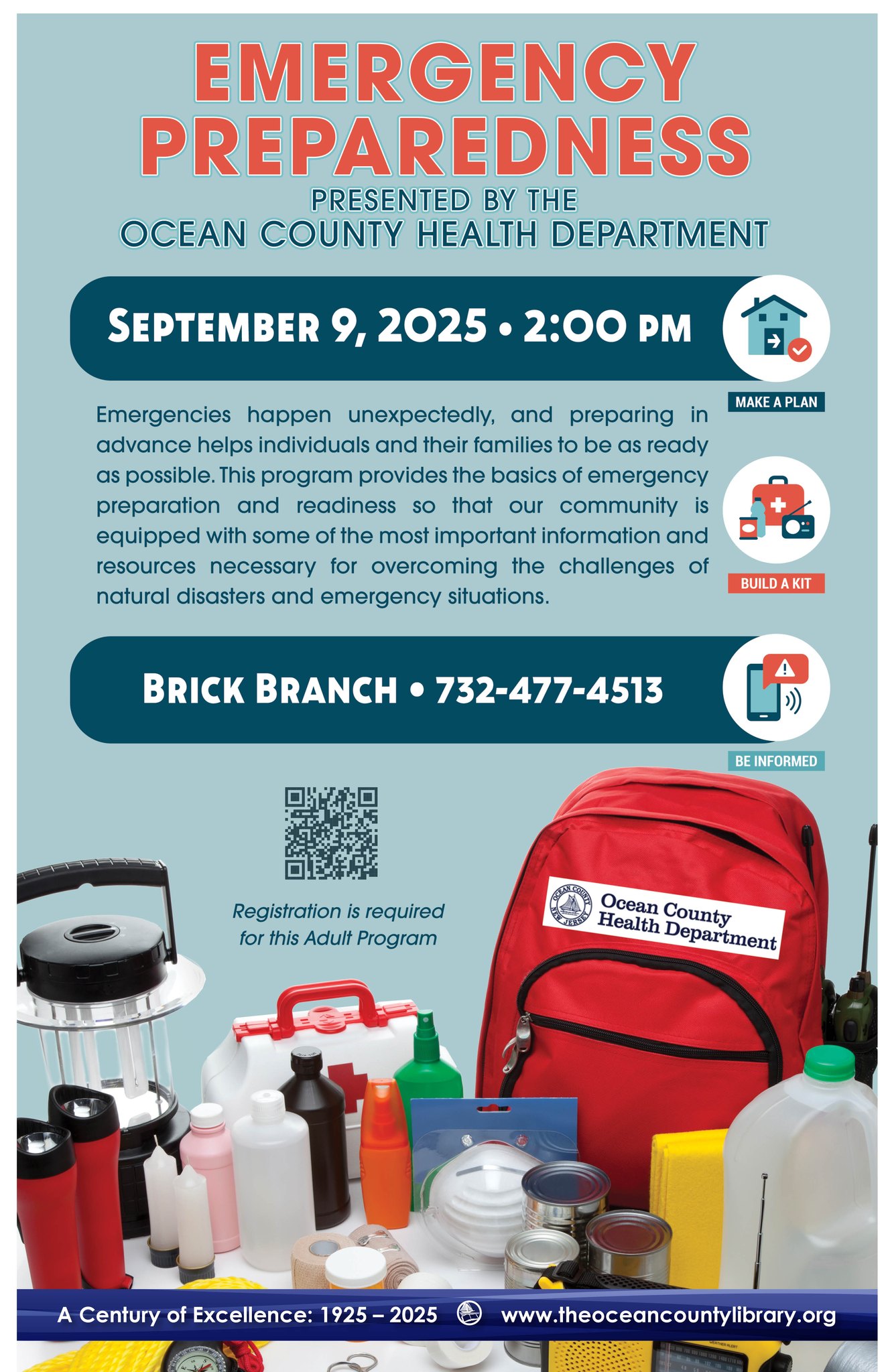 emergency supplies and backpack