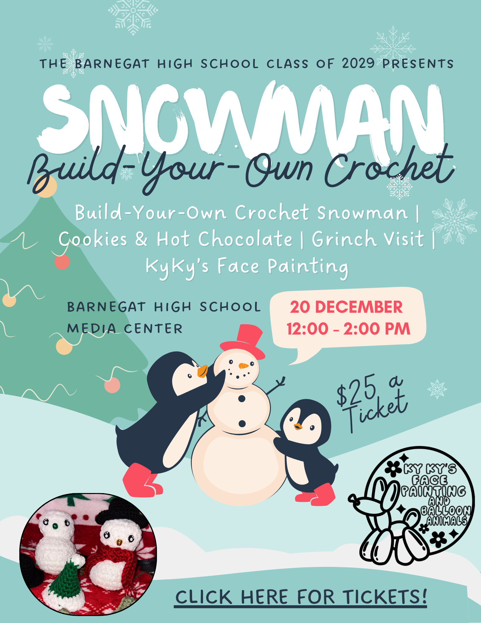 penguins building snowman