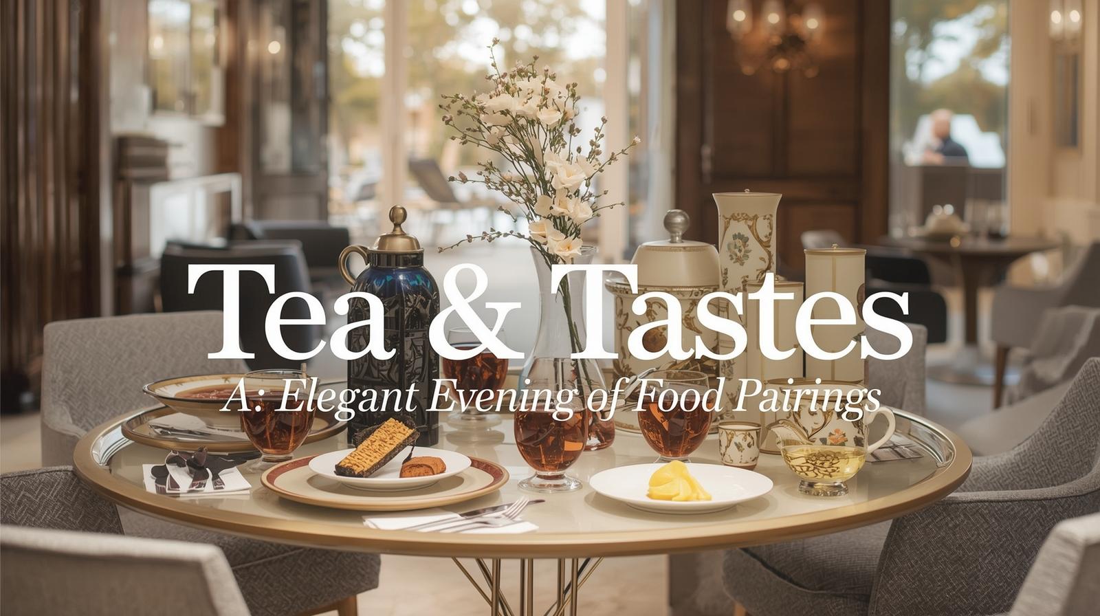 table with teacups and food