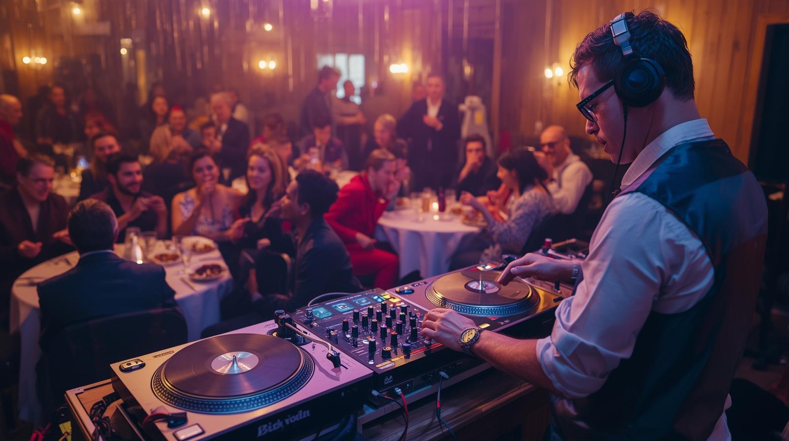 dj table and crowd