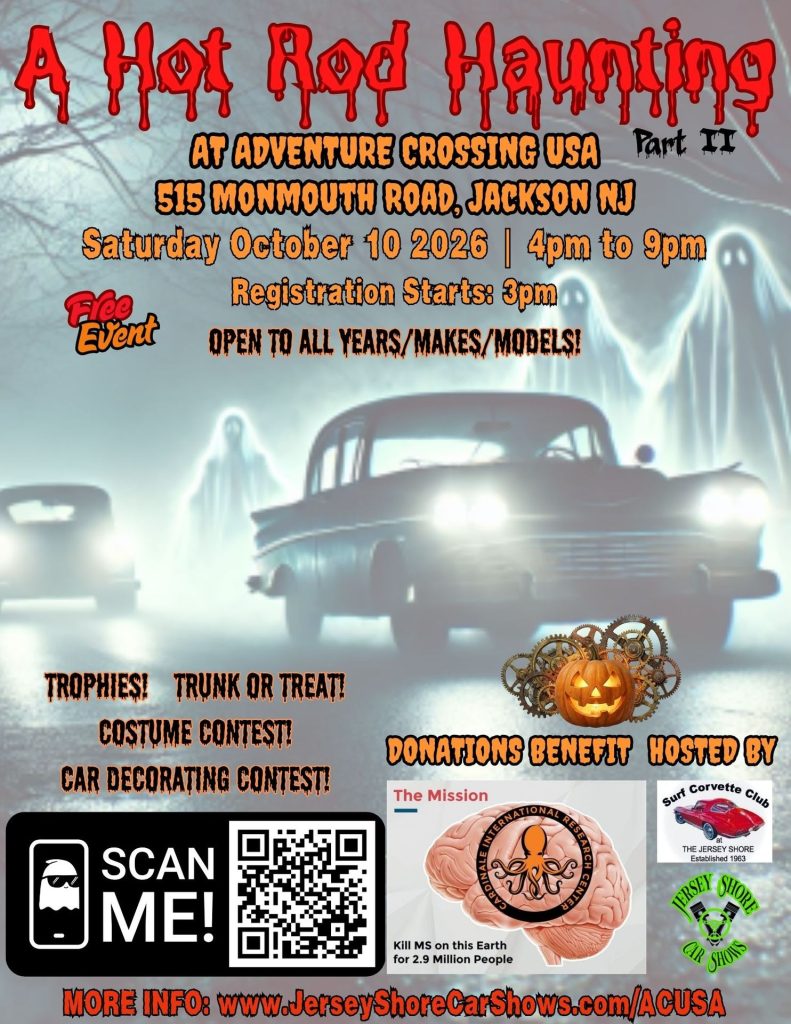 classic car with ghosts around it 