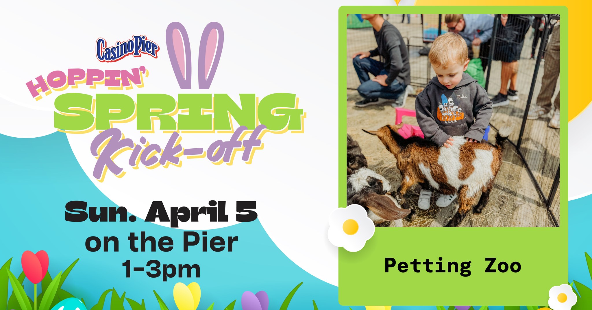 child petting baby goat