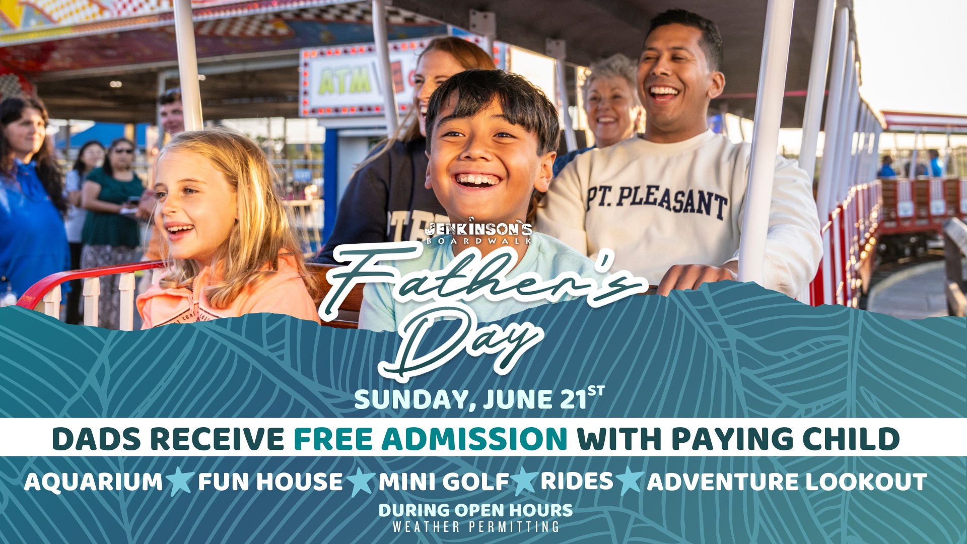 people on train ride at Jenkinson's Boardwalk