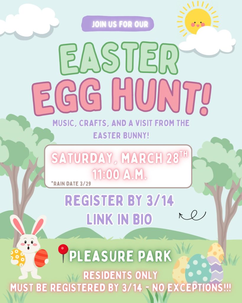 easter bunny holding easter eggs in park