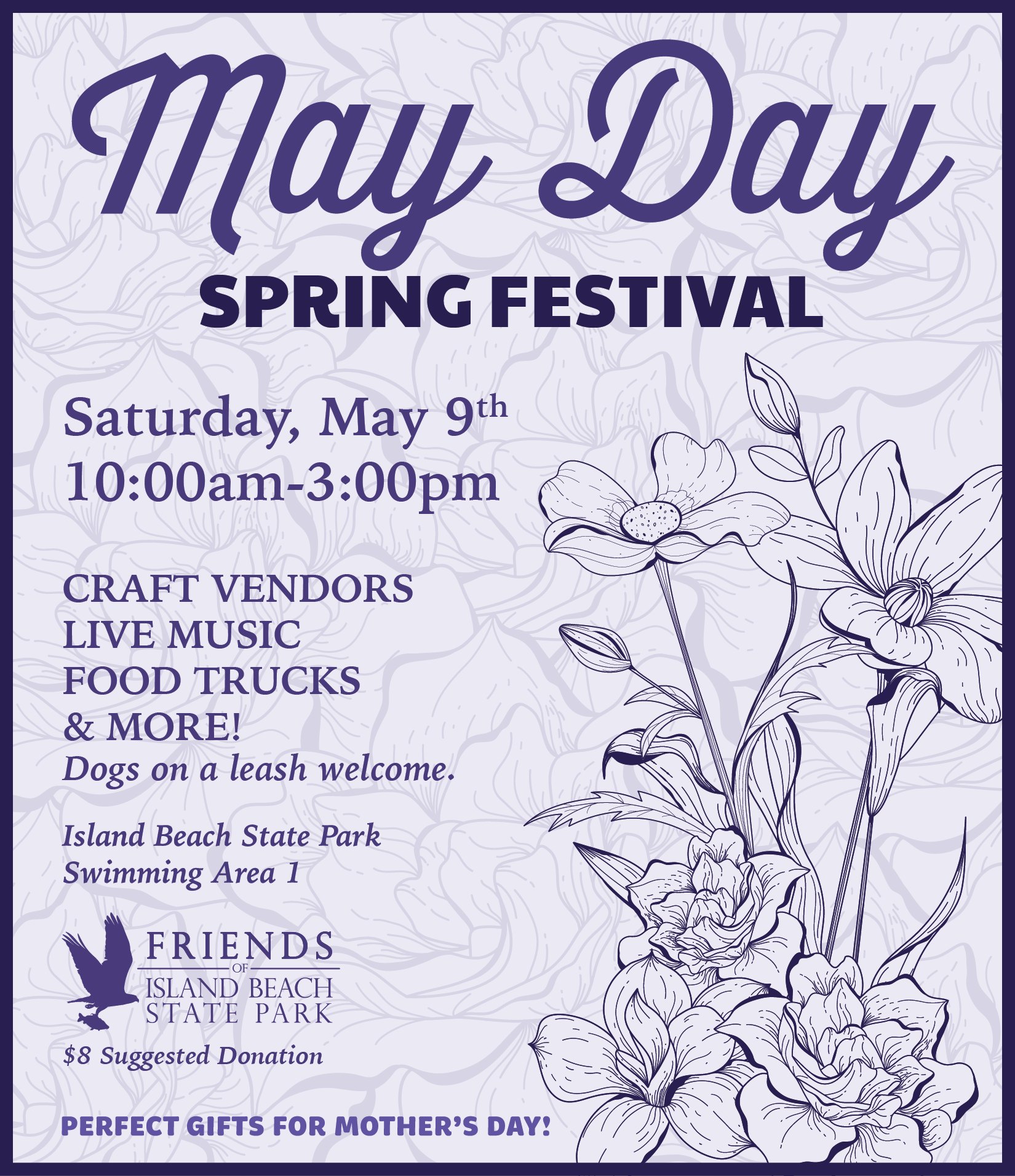 May Day Spring Festival Flyer with flowers