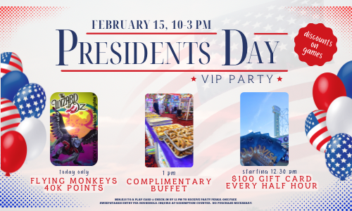 red, white & blue balloons