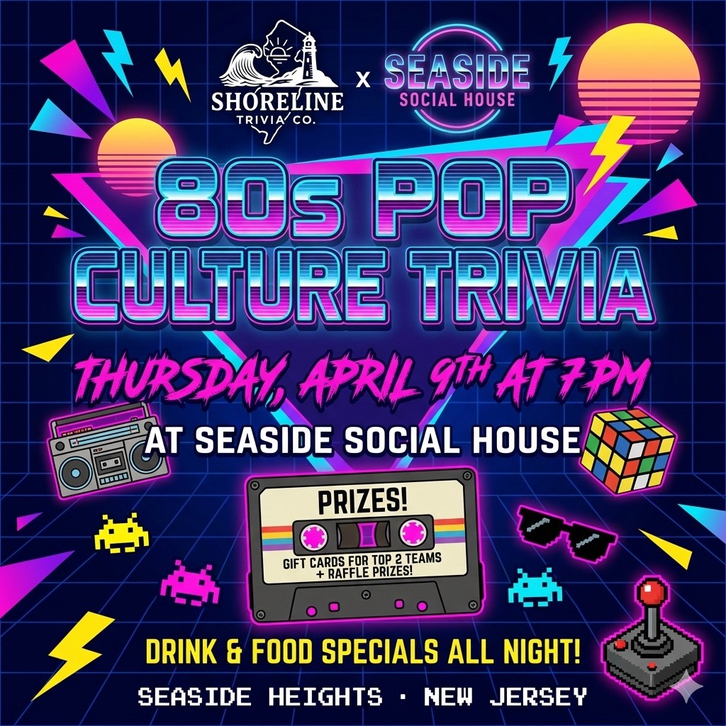 80s pop culture trivia flyer