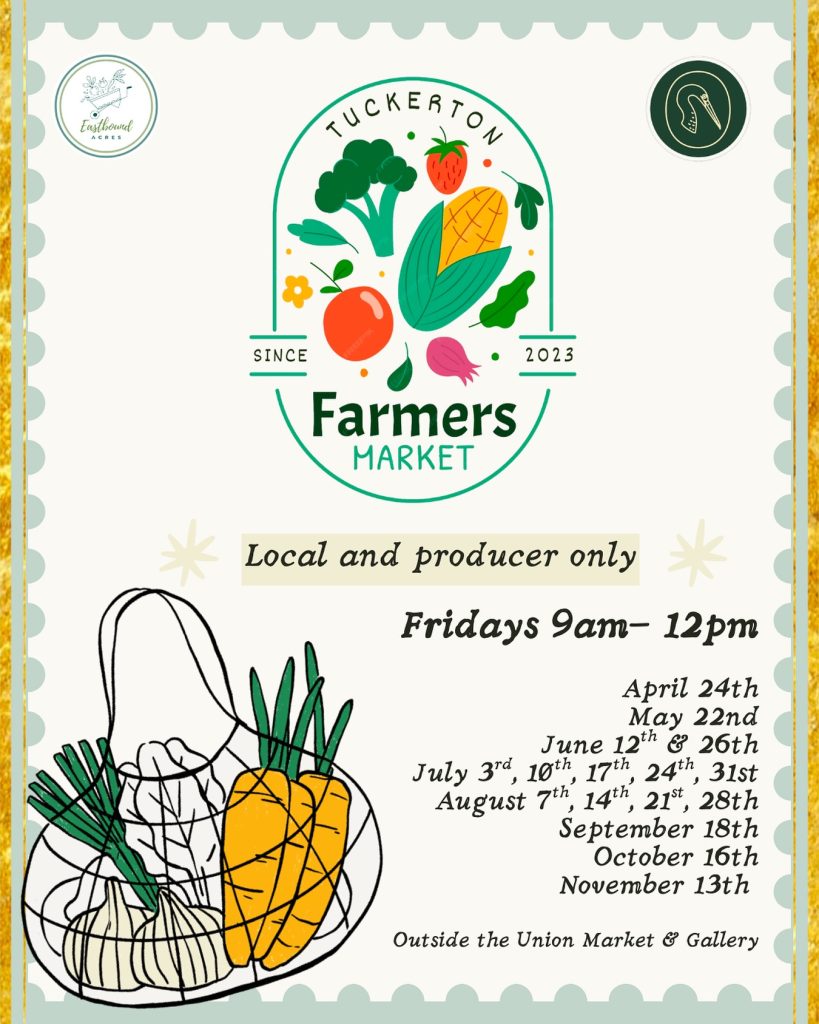 Farmers Market flyer with vegetables 