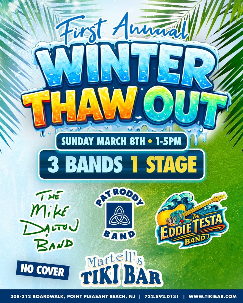 Winter Thaw Out Flyer for Martells Tiki Bar