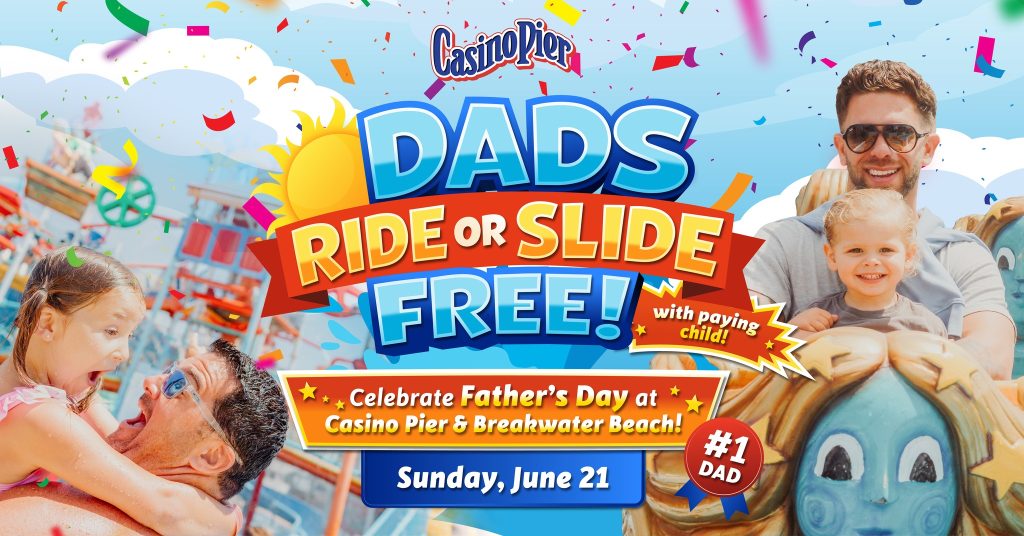 father's day flyer for casino pier
