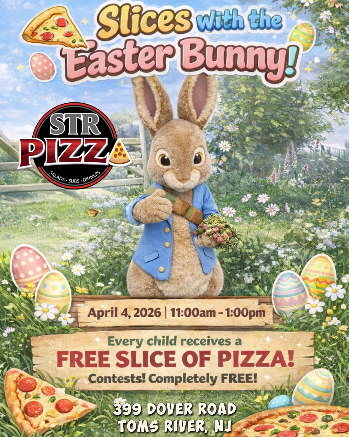 Easter Bunny on Slices with the Easter Bunny Flyer
