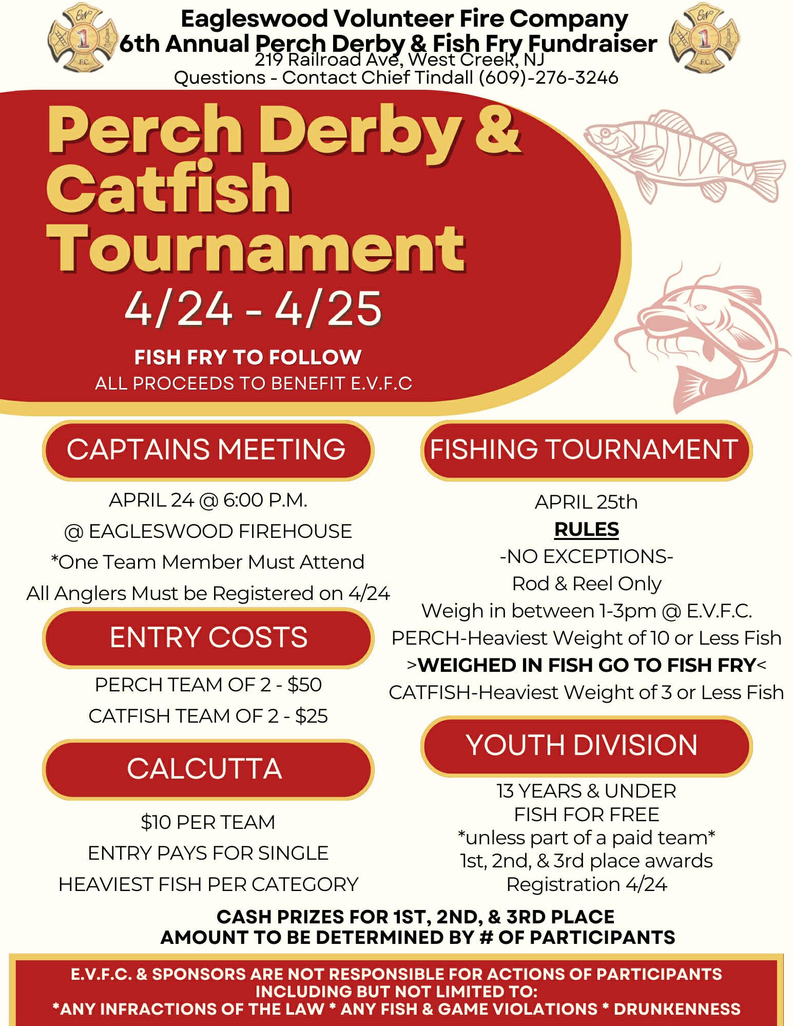 perch derby & catfish tournament flyer