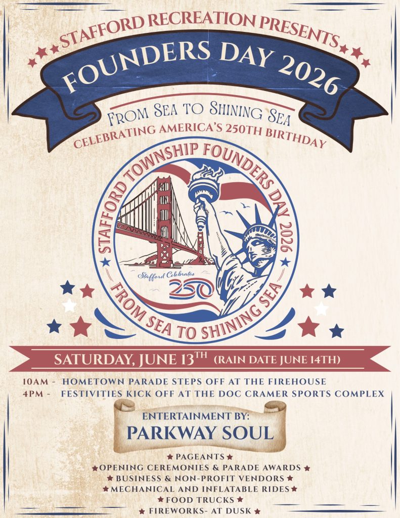 Founders Day flyer for Stafford Township 