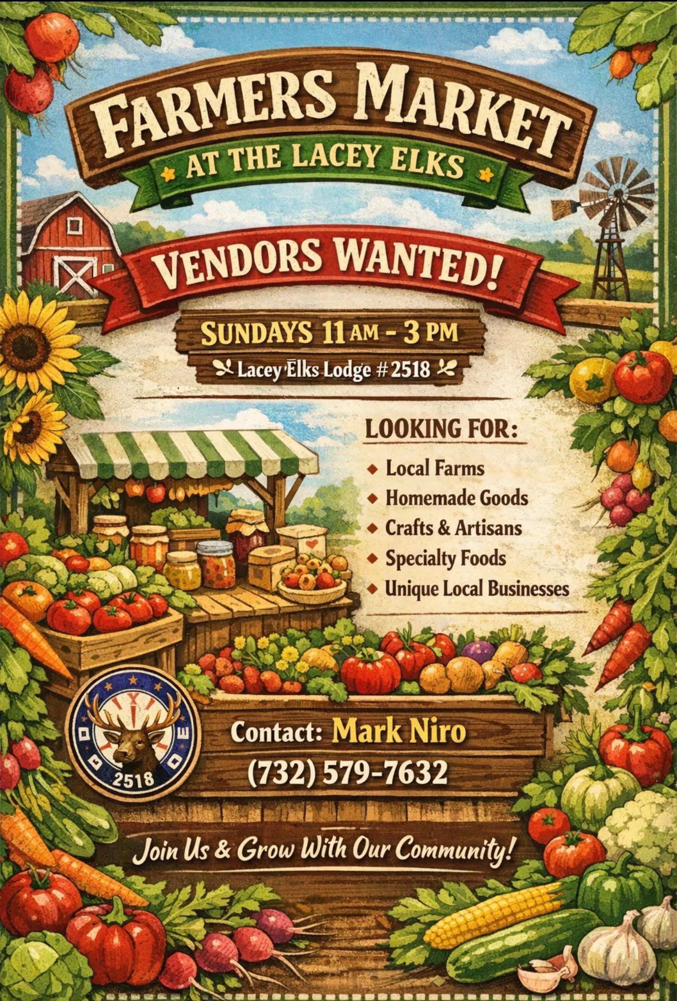 graphic of farmers market stand with vegetables