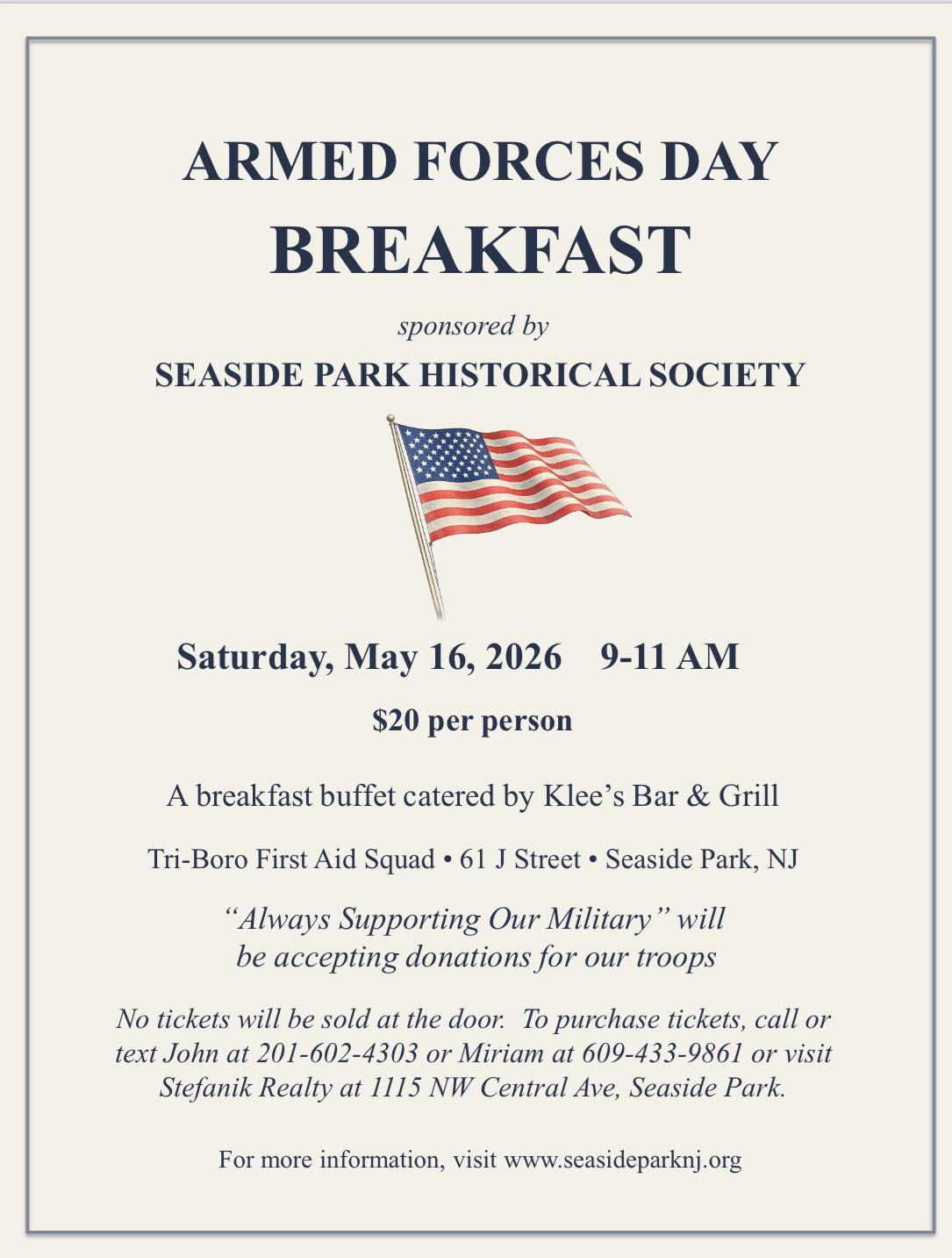 Armed Forces Day Breakfast Flyer with American Flag