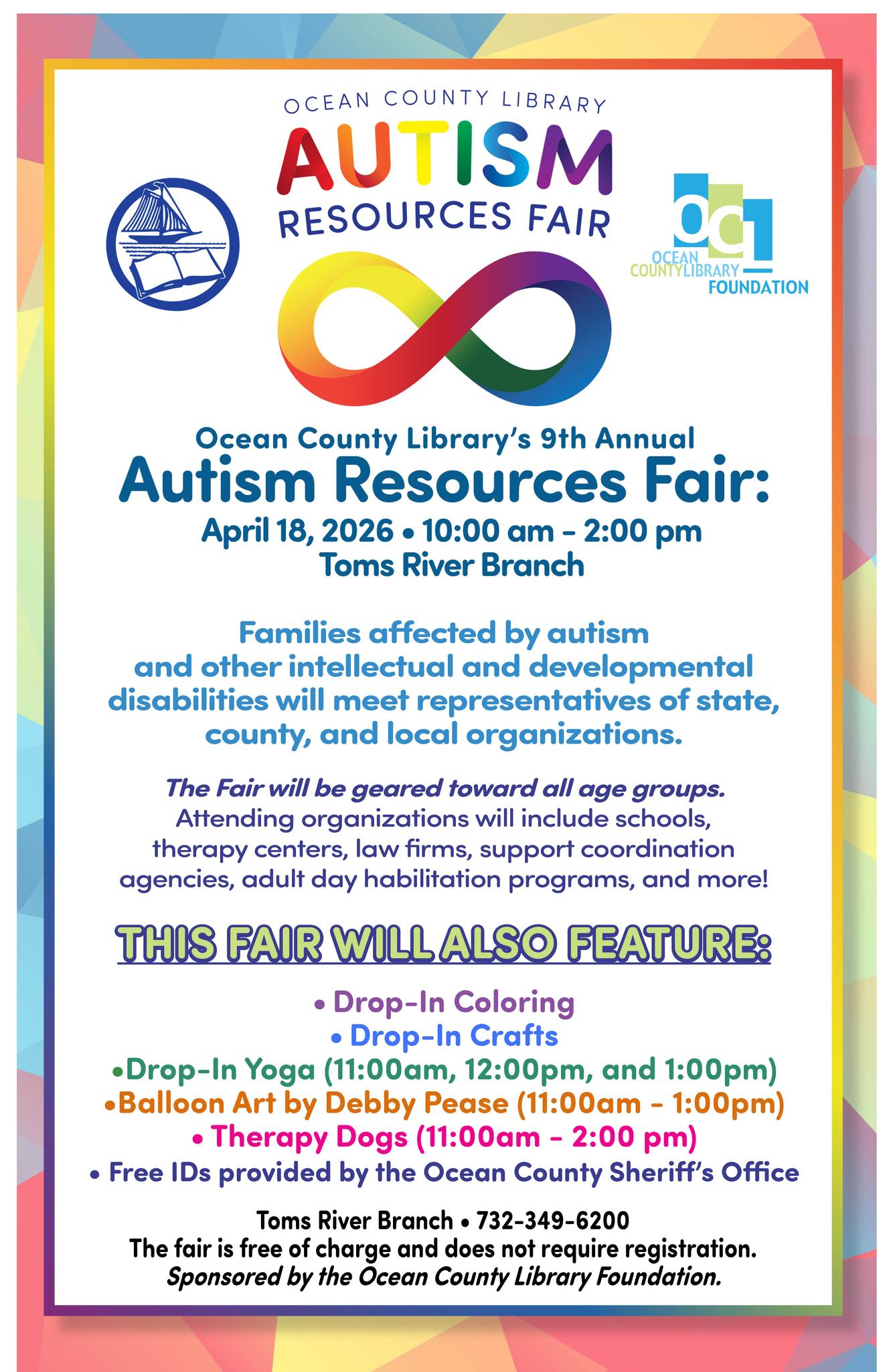 Autism Resources Fair flyer for Ocean County Library