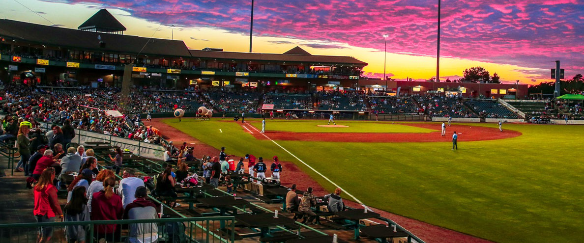 People watching a baseball game at the Jersey Shore BlueClaws Stadium