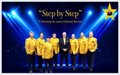 Step by Step Concert Flyer with people standing in line posing for photo