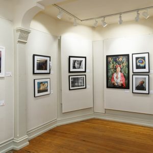 pictures hanging in a gallery 