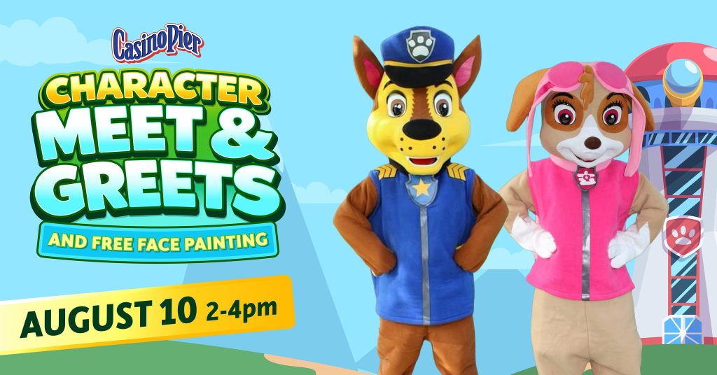 Blue & Pink Patrol Pup on character meet & greet flyer 