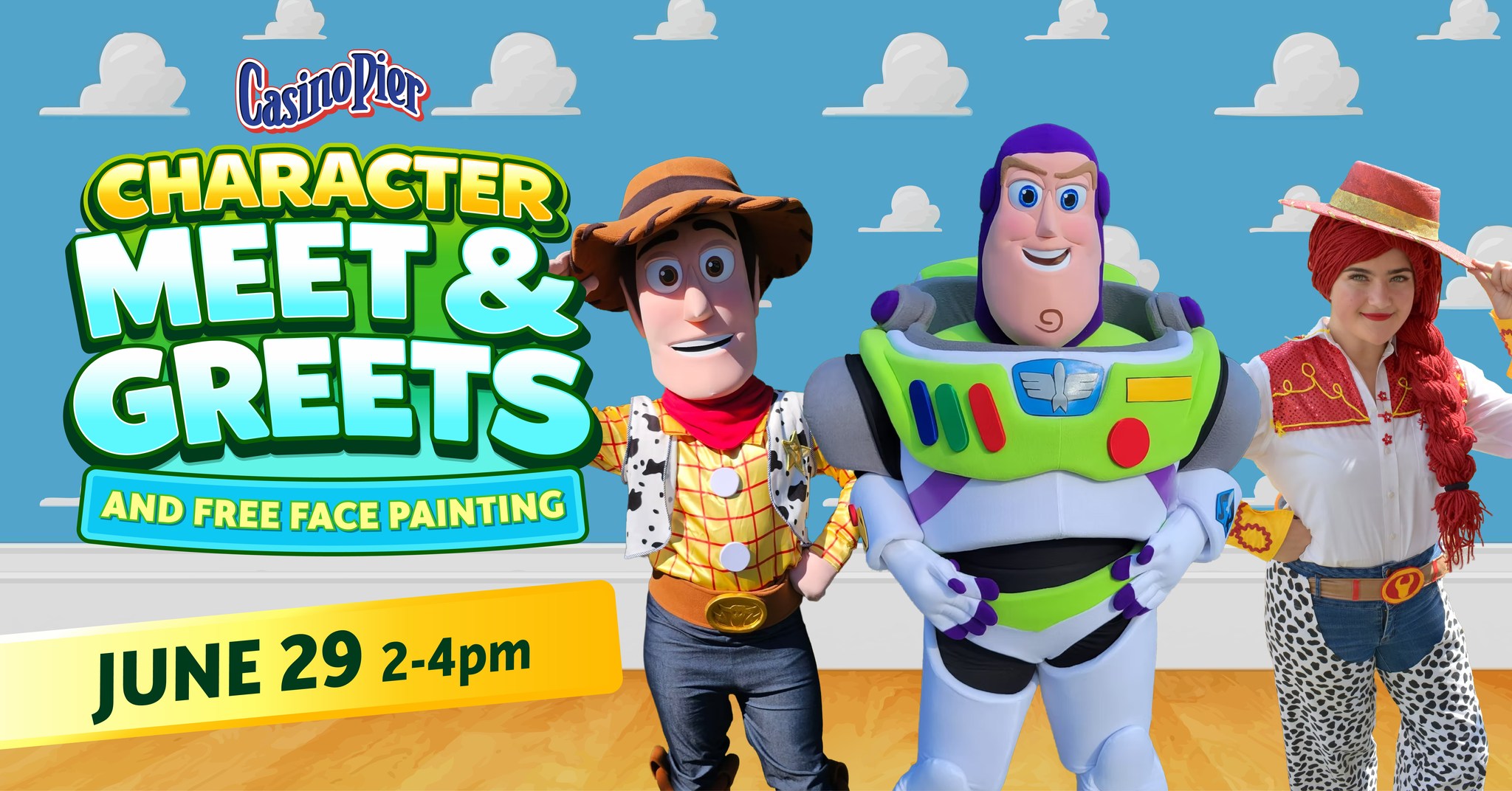 Woody, Jesse, & Buzz Lightyear impersonators for character meet & greets