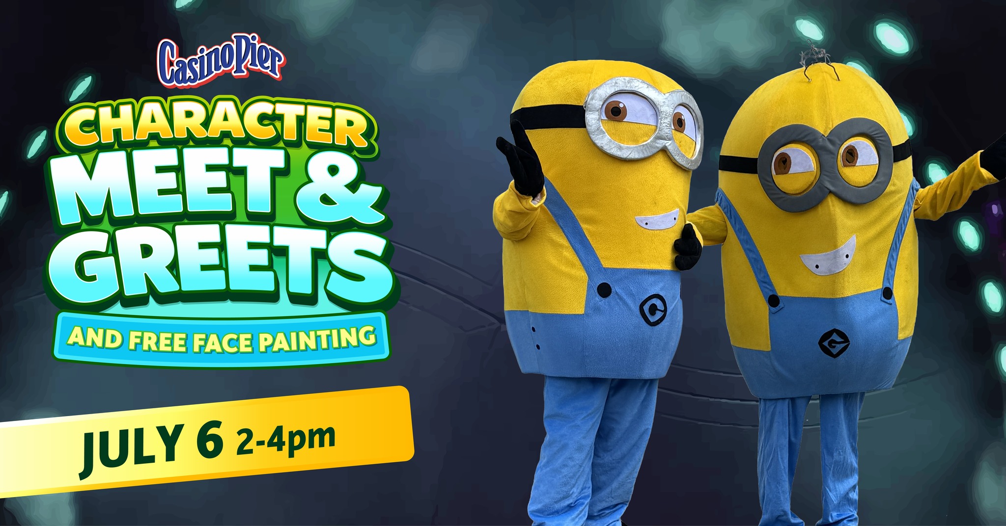 Minions on flyer for character meet & greet