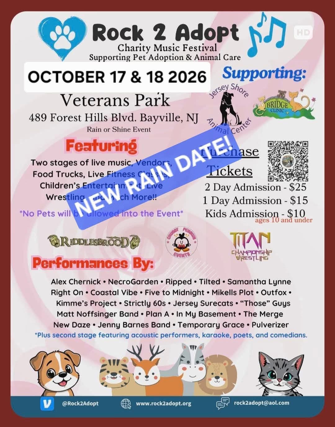 Rock 2 Adopt music festival flyer
