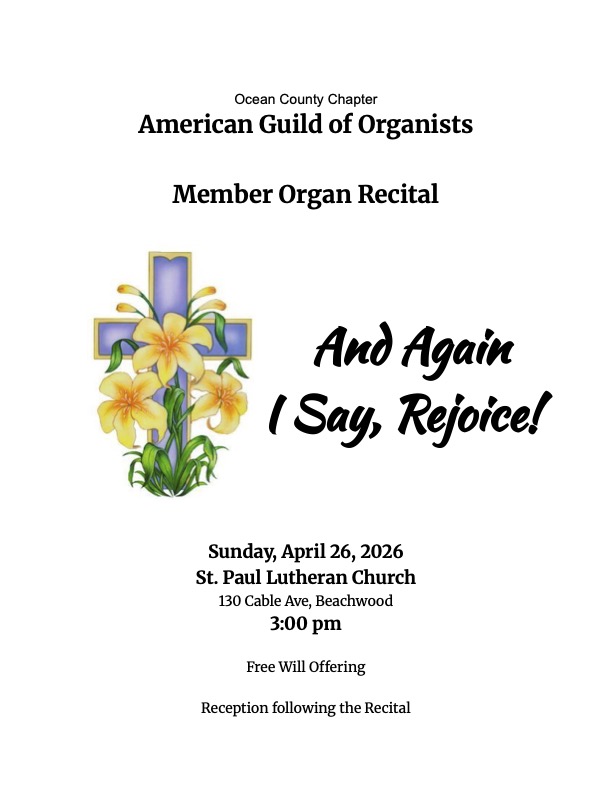 Spring recital flyer with cross and yellow flowers