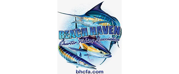 Beach haven charter fishing association logo with tuna and a marlin