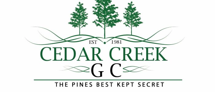 Cedar Creek The Pines Best Kept Secret Golf Course Logo with three trees