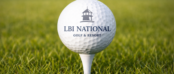 LBI National Golf & Resort Golf Ball on tee