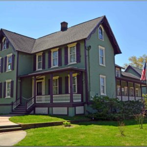 Photo of a green building 