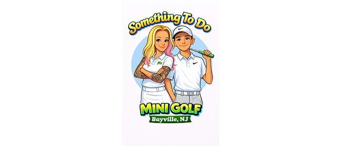 graphic of a woman with her arms crossed and a man holding a golf club