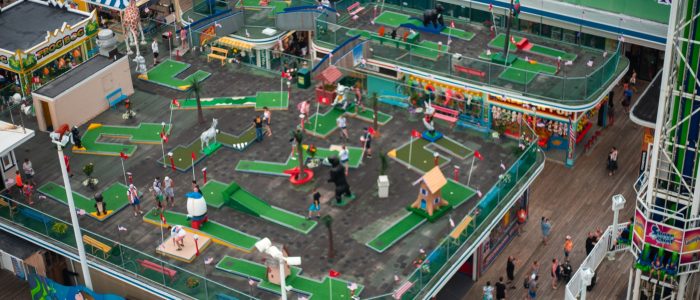 Rooftop mini golf course on the boardwalk