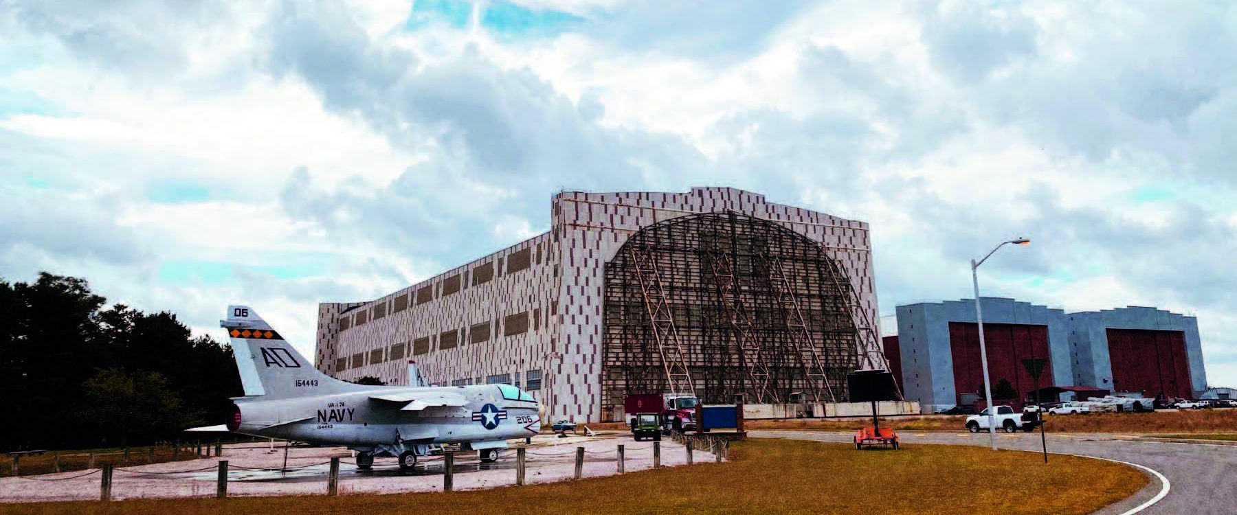 Navy Lakehurst Historical Society Heritage Center with a plane in front of it