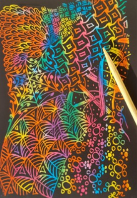 zen meditative drawing scratch art