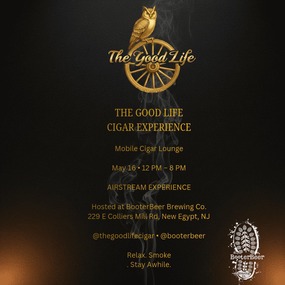 Cigar Lounge flyer with an owl sitting on a wheel