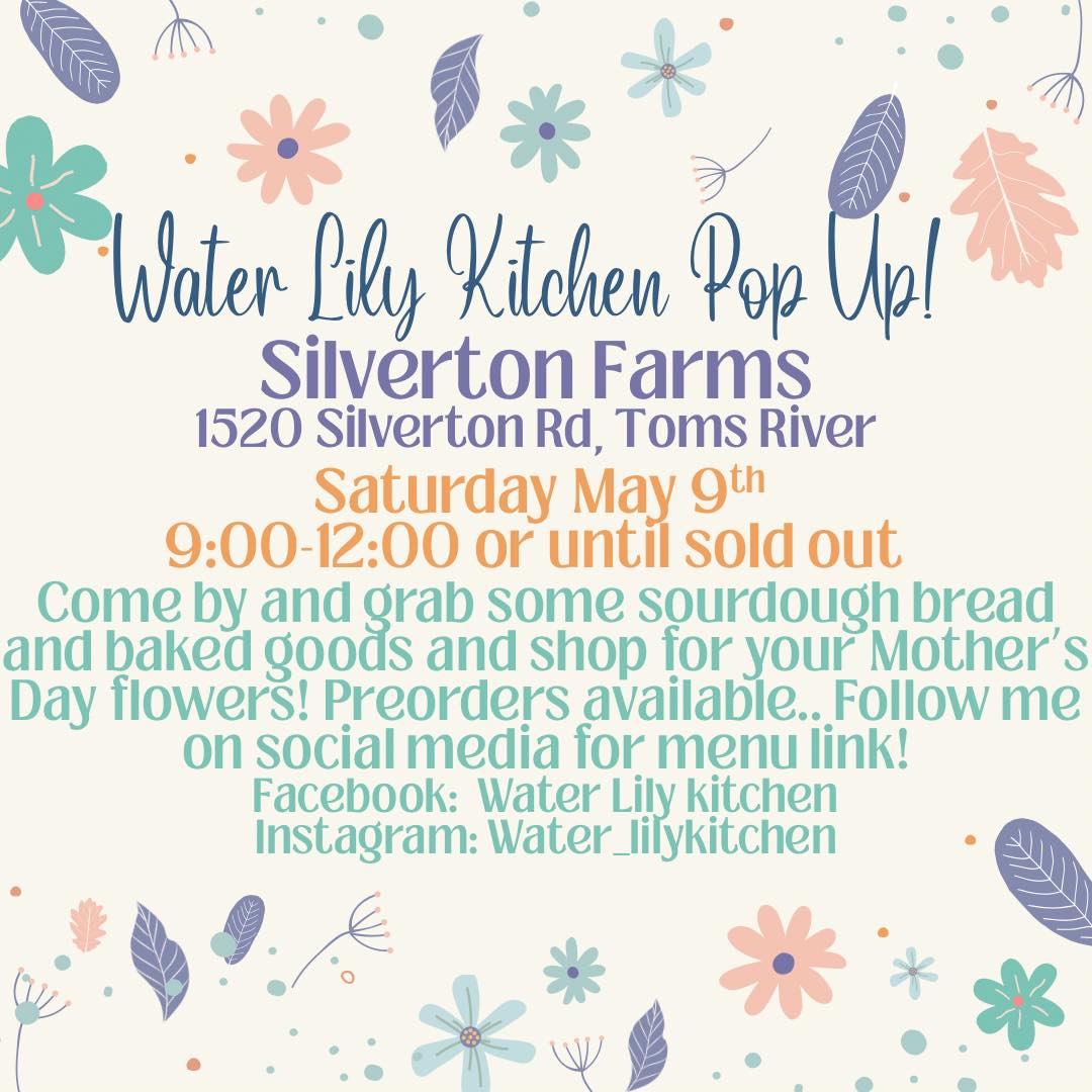 pop up market flyer with graphic of flowers and leaves