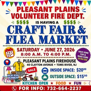 Pleasant Plains Volunteer Fire Dept Craft Fair & Flea Market flyer 