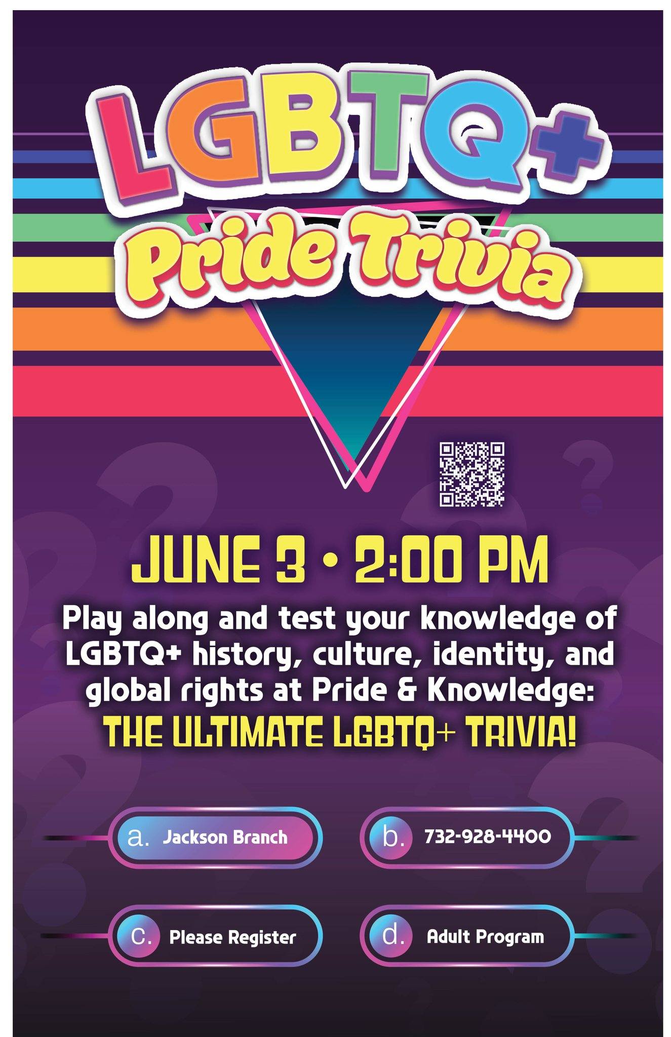 LGBTQ+ Pride Trivia flyer