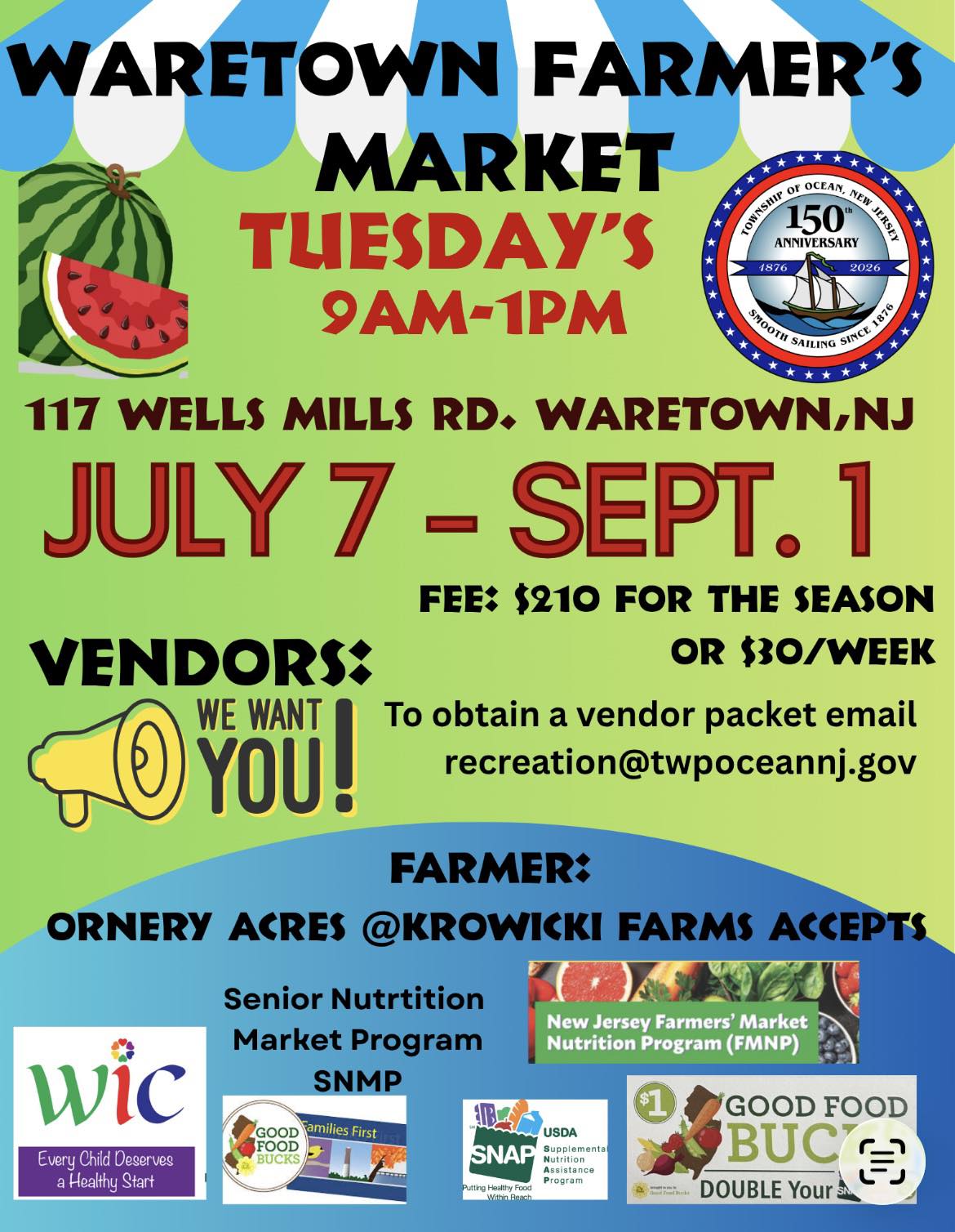 waretown farmers market flyer